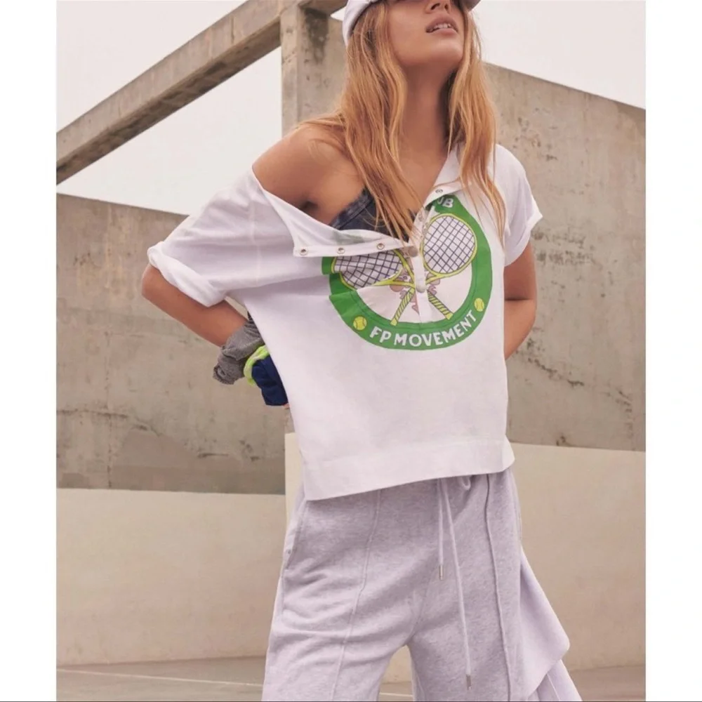 NWT Free People Inhale Henley Graphic Tee* - Picture 2 of 10